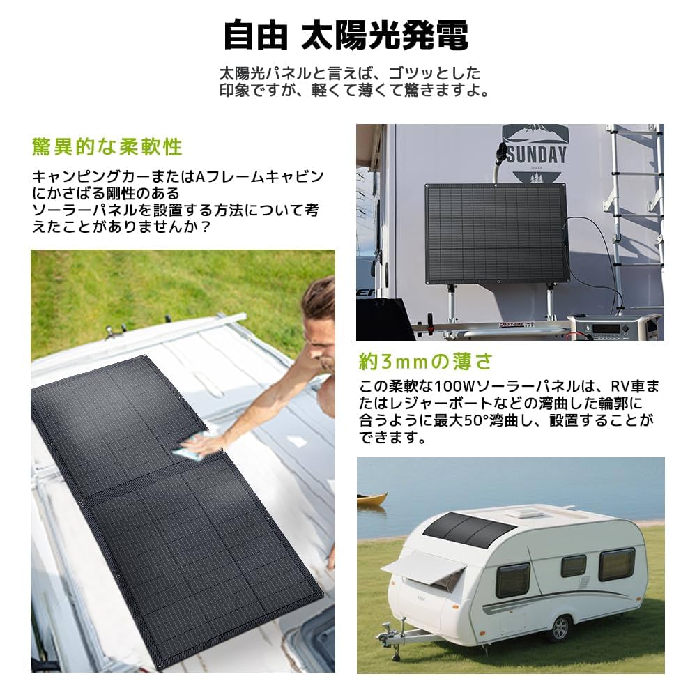 LVYUAN ETFE 折りたたみ式ソーラーパネル 100W ※送料込 楽天市場】【クーポンで11,898円】単結晶 ETFE 柔性 据置型 100W